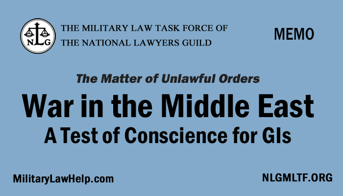 Facing War in the Middle East: A Test of Conscience for GI’s