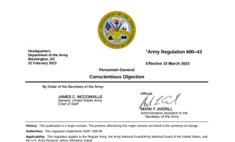 Army Issues New Reg on Conscientious Objection