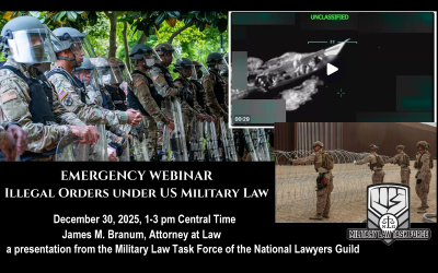 Emergency Webinar: Illegal Orders under US Military Law