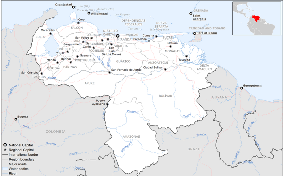 map of Venezuela from Wikimedia